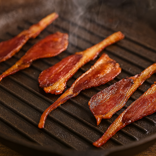 Lamb Bacon (Lacon) - cured and smoked for a pork-free bacon alternative.